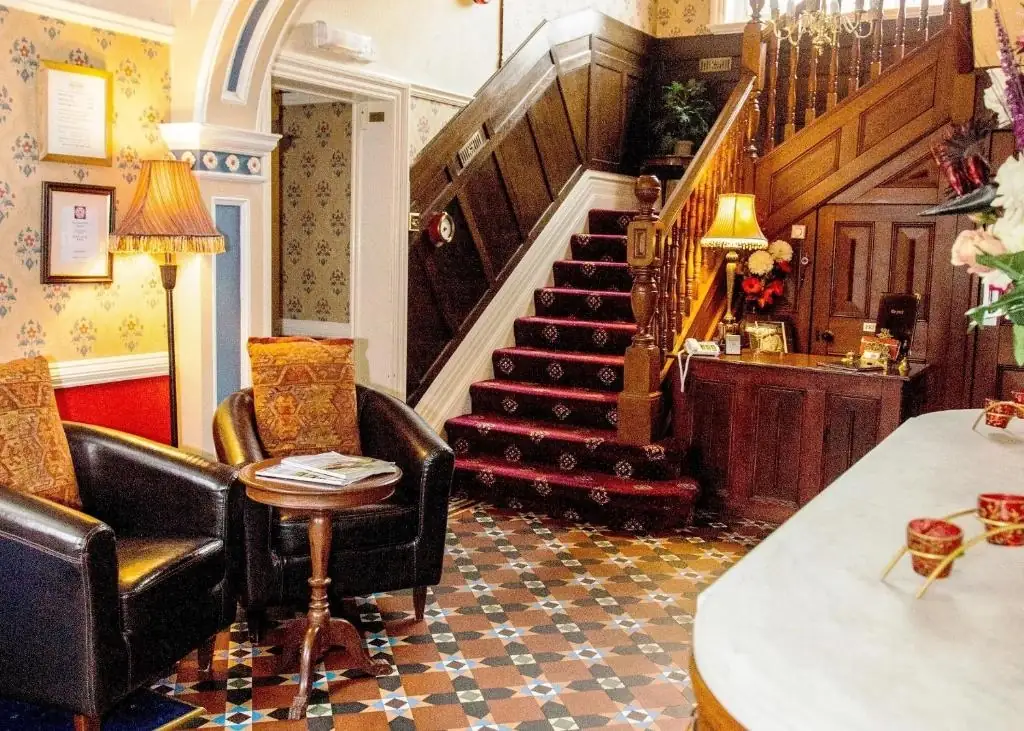 Hotel reception and hallway